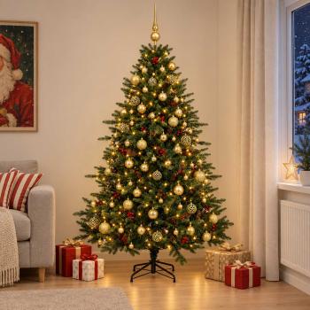 ARDEBO.de - Künstlicher Weihnachtsbaum mit Weihnachtskugel 240 cm 300 LEDs