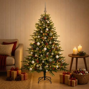 Künstlicher Weihnachtsbaum mit Weihnachtskugel 150 cm 150 LEDs