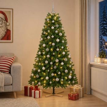 ARDEBO.de - Künstlicher Weihnachtsbaum mit Weihnachtskugel 240 cm 300 LEDs
