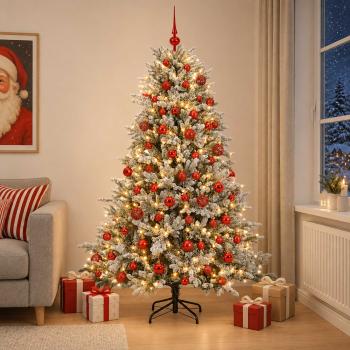 Künstlicher Weihnachtsbaum mit Weihnachtskugel 210 cm 300 LEDs