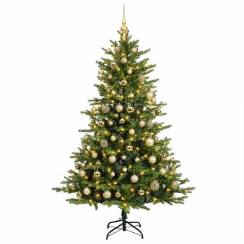 Künstlicher Weihnachtsbaum mit Kugel 210 cm 300 LEDs