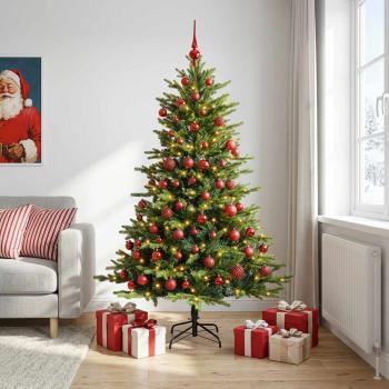 ARDEBO.de - Künstlicher Weihnachtsbaum mit Weihnachtskugel 210 cm 300 LEDs