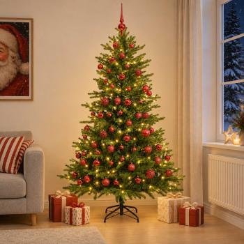 Künstlicher Weihnachtsbaum mit Weihnachtskugel 210 cm 300 LEDs