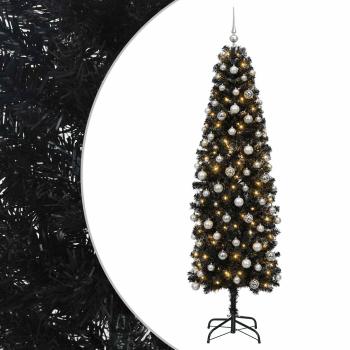 Künstlicher schmaler Weihnachtsbaum mit Weihnachtskugel 210 cm