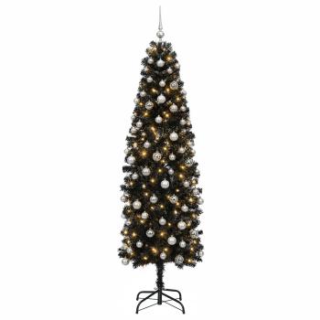 Künstlicher schmaler Weihnachtsbaum mit Weihnachtskugel 210 cm