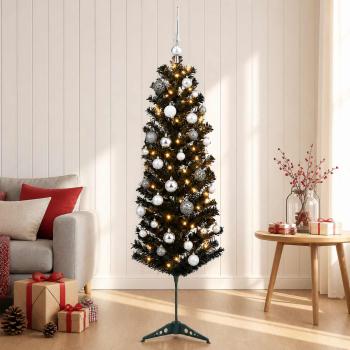 ARDEBO.de - Künstlicher schmaler Weihnachtsbaum mit Weihnachtskugel 150 cm