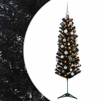 Künstlicher schmaler Weihnachtsbaum mit Weihnachtskugel 150 cm