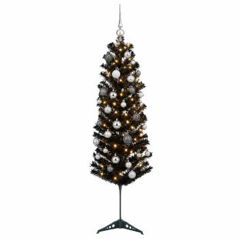 Künstlicher schmaler Weihnachtsbaum mit Weihnachtskugel 150 cm