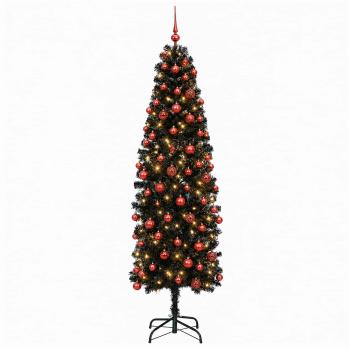 Künstlicher schmaler Weihnachtsbaum mit Weihnachtskugel 210 cm