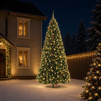 Künstlicher Weihnachtsbaum mit Klappsystem und Weihnachtskugeln
