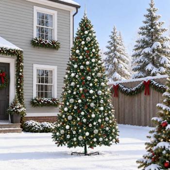 ARDEBO.de - Künstlicher Weihnachtsbaum mit Klappsystem und Weihnachtskugeln
