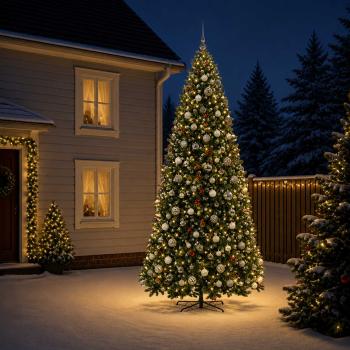 Künstlicher Weihnachtsbaum mit Klappsystem und Weihnachtskugeln