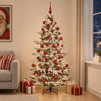 Künstlicher Weihnachtsbaum mit Weihnachtskugel 210 cm 300 LEDs
