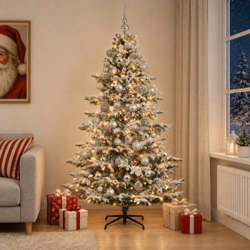 Künstlicher Weihnachtsbaum mit Weihnachtskugel 180 cm 300 LEDs