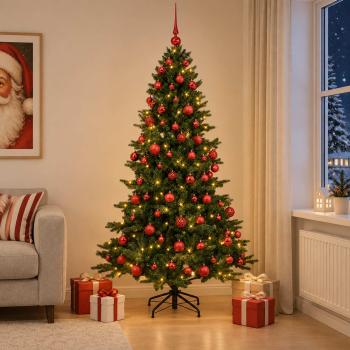 Künstlicher Weihnachtsbaum mit Weihnachtskugel 180 cm 300 LEDs