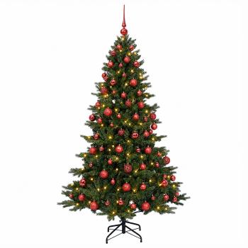 Künstlicher Weihnachtsbaum mit Weihnachtskugel 180 cm 300 LEDs