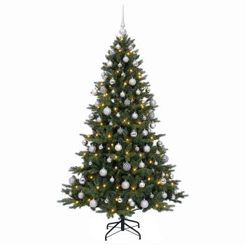 Künstlicher Weihnachtsbaum mit Weihnachtskugel 210 cm 300 LEDs