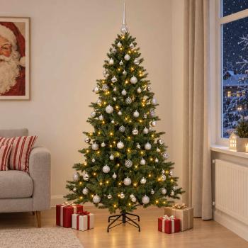 ARDEBO.de - Künstlicher Weihnachtsbaum mit Weihnachtskugel 180 cm 300 LEDs