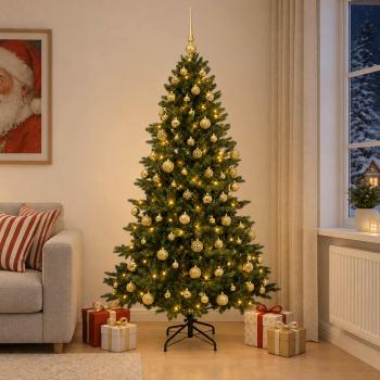 Künstlicher Weihnachtsbaum mit Weihnachtskugel 240 cm 300 LEDs