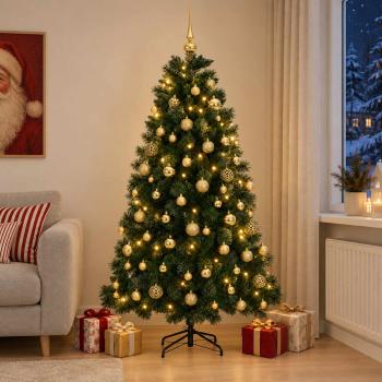 ARDEBO.de - Künstlicher Weihnachtsbaum mit Kugeln 180 cm 300 LEDs