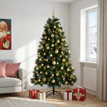 Künstlicher Weihnachtsbaum mit Kugeln 180 cm 300 LEDs