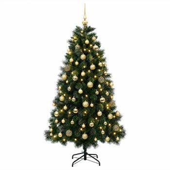 Künstlicher Weihnachtsbaum mit Kugeln 180 cm 300 LEDs