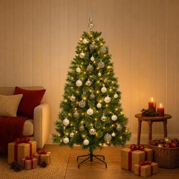 Künstlicher Weihnachtsbaum mit Weihnachtskugel 120 cm 150 LEDs