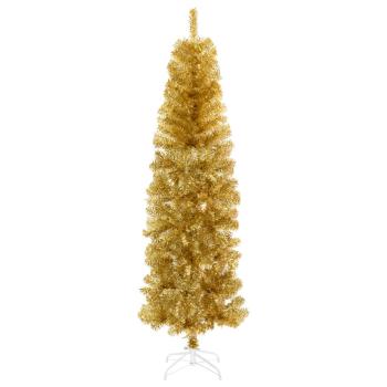 Künstlicher schlanker Weihnachtsbaum mit Kugeln 180 cm 300 LEDs