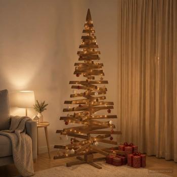 Holz Weihnachtsbaum KOTKA 210 cm Massives Kiefernholz