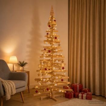 ARDEBO.de - Holz Weihnachtsbaum KOTKA 240 cm Massives Kiefernholz