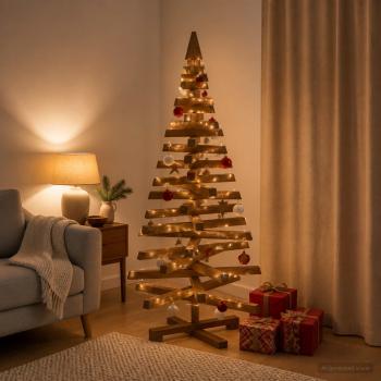 ARDEBO.de - Holz Weihnachtsbaum KOTKA 120 cm Massives Kiefernholz