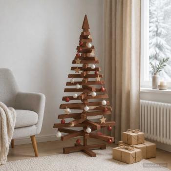 Holz Weihnachtsbaum KOTKA 120 cm Massives Kiefernholz