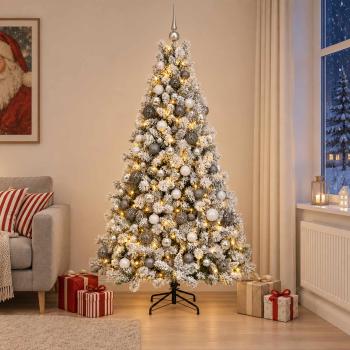 ARDEBO.de - Künstlicher Weihnachtsbaum mit Kugel 210 cm 300 LEDs