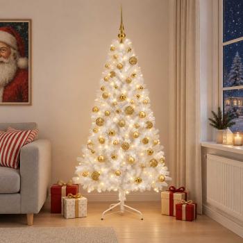 Künstlicher Weihnachtsbaum mit Weihnachtskugel 180 cm 300 LEDs