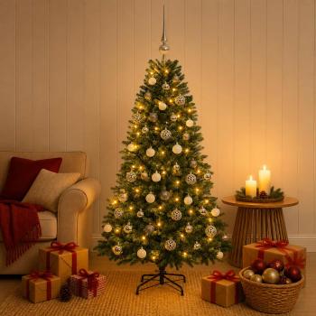 Künstlicher Weihnachtsbaum mit Kugel 150 cm 150 LEDs