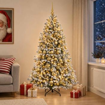 Künstlicher Weihnachtsbaum mit Weihnachtskugel 210 cm 300 LEDs