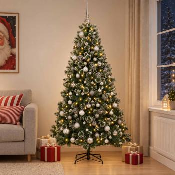 ARDEBO.de - Künstlicher Weihnachtsbaum mit Weihnachtskugel 180 cm 300 LEDs