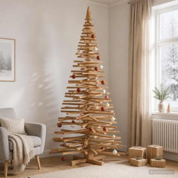 ARDEBO.de - Holz Weihnachtsbaum KOTKA 210 cm Massives Kiefernholz