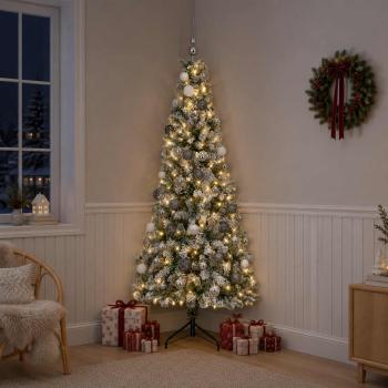 ARDEBO.de - Künstlicher Weihnachtsbaum mit Weihnachtskugel 180 cm 300 LEDs