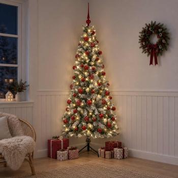 ARDEBO.de - Künstlicher Weihnachtsbaum mit Weihnachtskugel 180 cm 300 LEDs