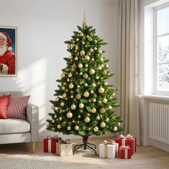 Künstlicher Weihnachtsbaum mit Weihnachtskugeln 210 cm 300 LEDs