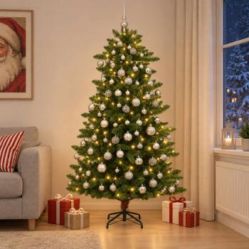 ARDEBO.de - Künstlicher Weihnachtsbaum mit Weihnachtskugeln 180 cm 300 LEDs