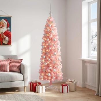 ARDEBO.de - Künstlicher schmaler Weihnachtsbaum mit Weihnachtskugel 180 cm