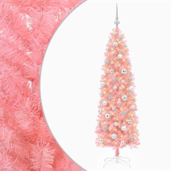 Künstlicher schmaler Weihnachtsbaum mit Weihnachtskugel 180 cm