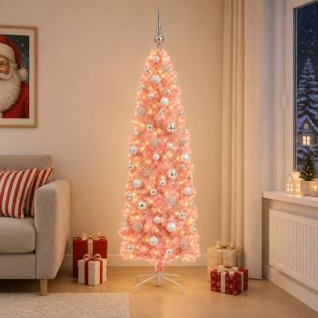 Künstlicher schmaler Weihnachtsbaum mit Weihnachtskugel 180 cm