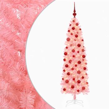 Künstlicher schmaler Weihnachtsbaum mit Weihnachtskugel 180 cm