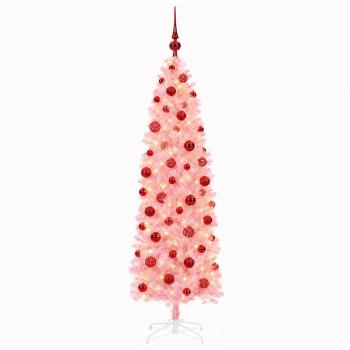 Künstlicher schmaler Weihnachtsbaum mit Weihnachtskugel 240 cm