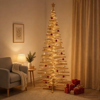 Holz Weihnachtsbaum KOTKA 240 cm Massives Kiefernholz