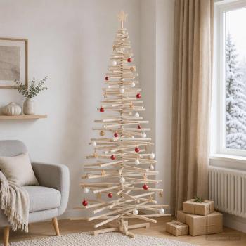 ARDEBO.de - Holz Weihnachtsbaum KOTKA 240 cm Massives Kiefernholz Natürlich