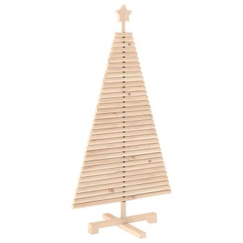 Holz Weihnachtsbaum KOTKA 120 cm Massives Kiefernholz Natürlich